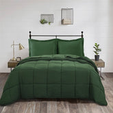 Fast Furnishings Queen Green 3-Piece Microfiber Reversible Comforter Set